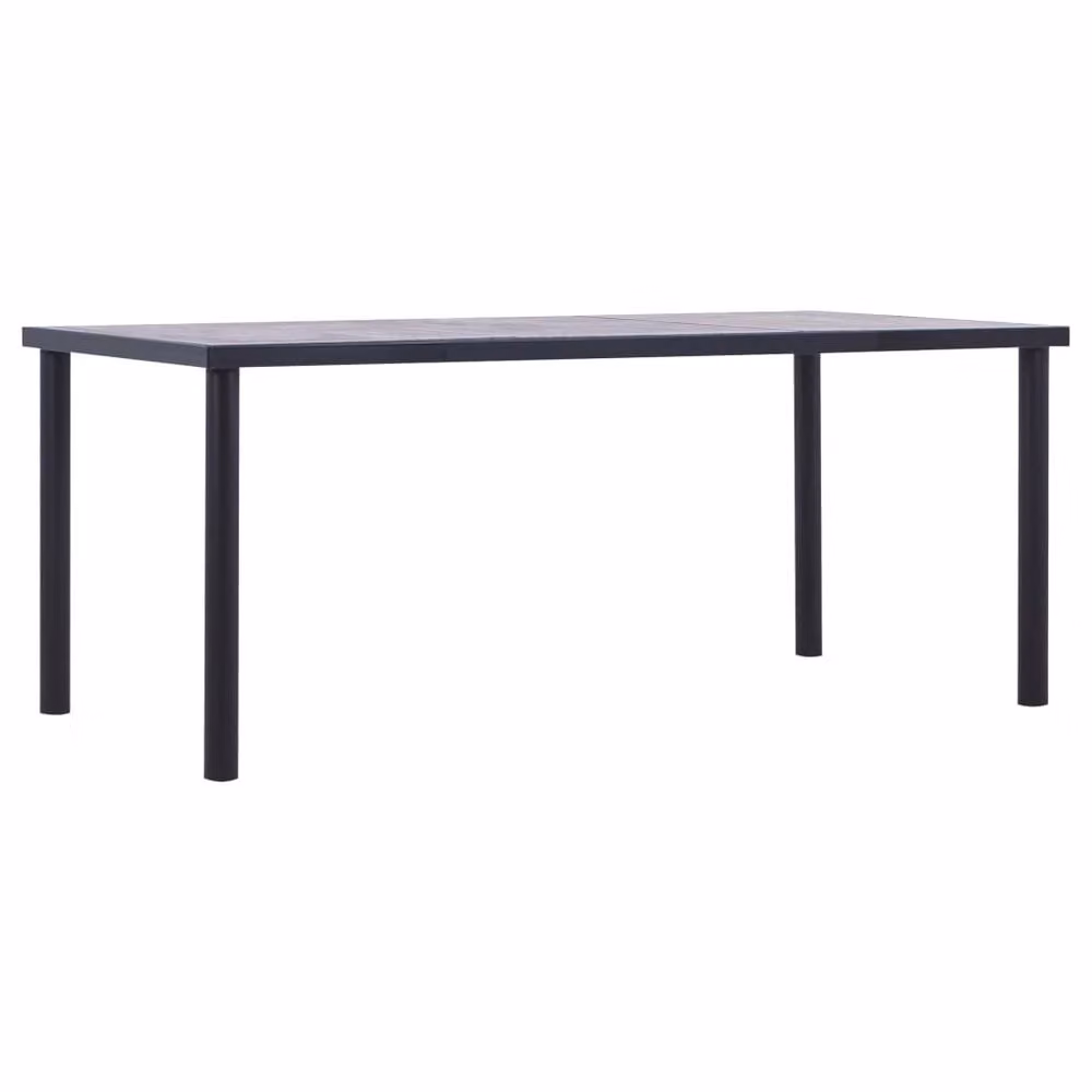 Berkfield Home Modern Rectangular Dining Table in Black and Concrete Grey, W/D/H: 180 x 90 x 75 cm – 2