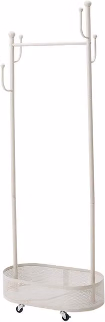 Livingandhome Dual Hook and Rail Metal Clothes Rail in White