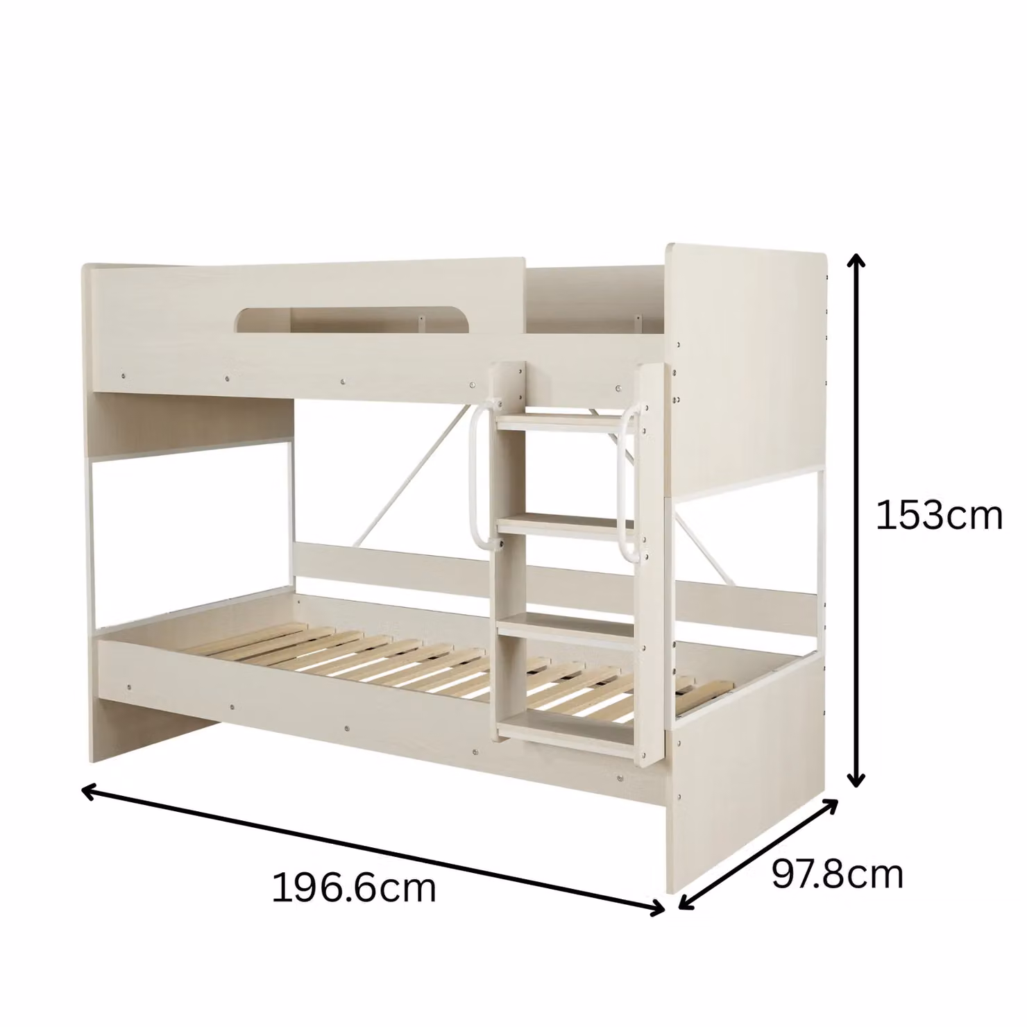 Home Source Childrens Detachable Bunk Beds in White, W/D/H: 90 x 190 cm – 9