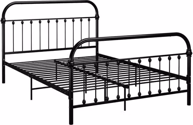 Berkfield Home Black Metal Bed Frame, W/D/H: 120 x 200 cm – 1