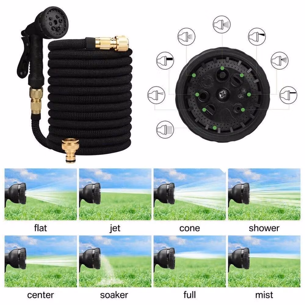 FLAVORA Heavy Duty Expandable Garden Hose Pipe, Black, 75ft – 2