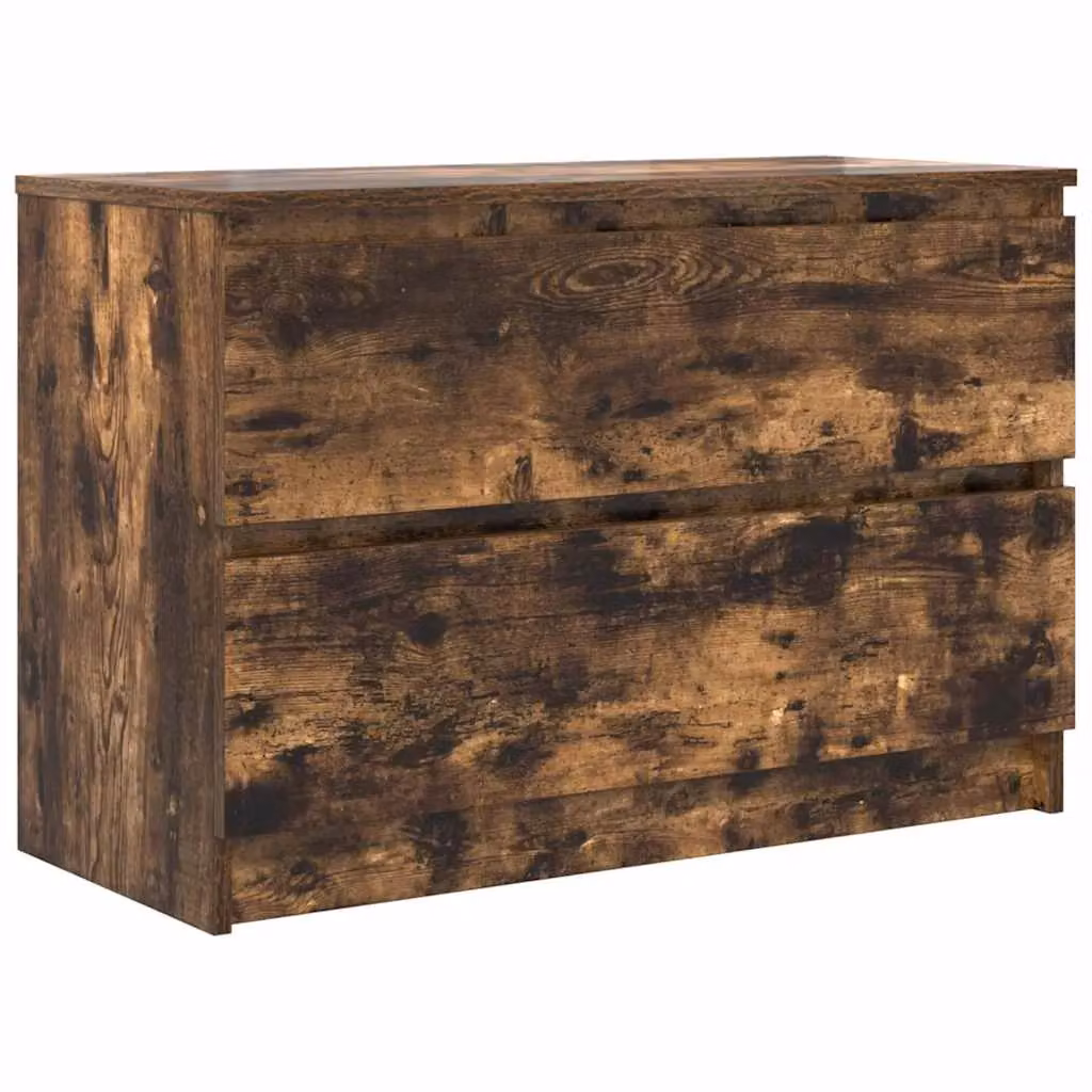 Berkfield Home Smoked Oak TV Cabinet in Brown, W/D/H: 80 x 35 x 54 cm – 2