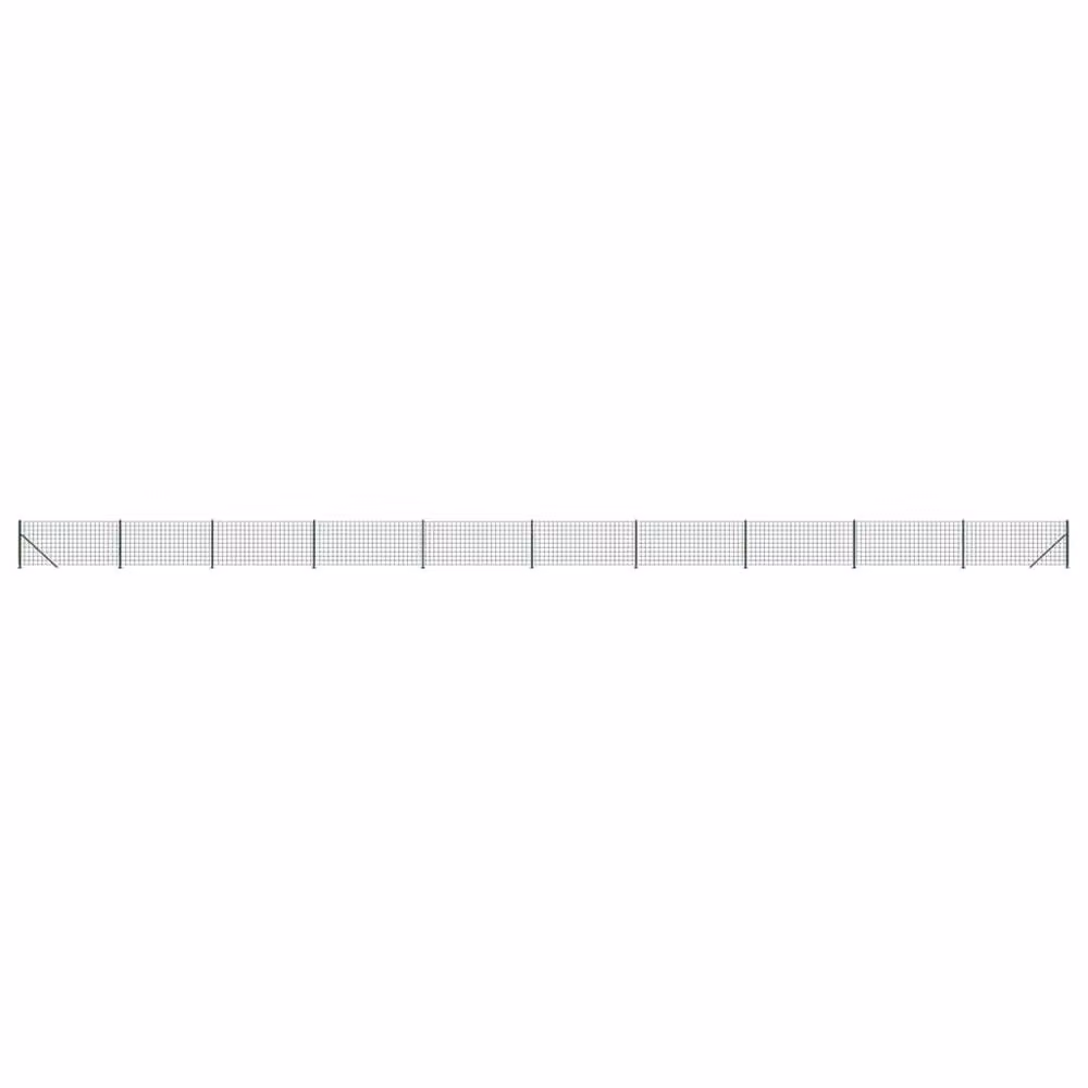Berkfield Home Durable PVC Coated Green Wire Mesh Fence with Flange, H: 1 m, L: 25 m – 2