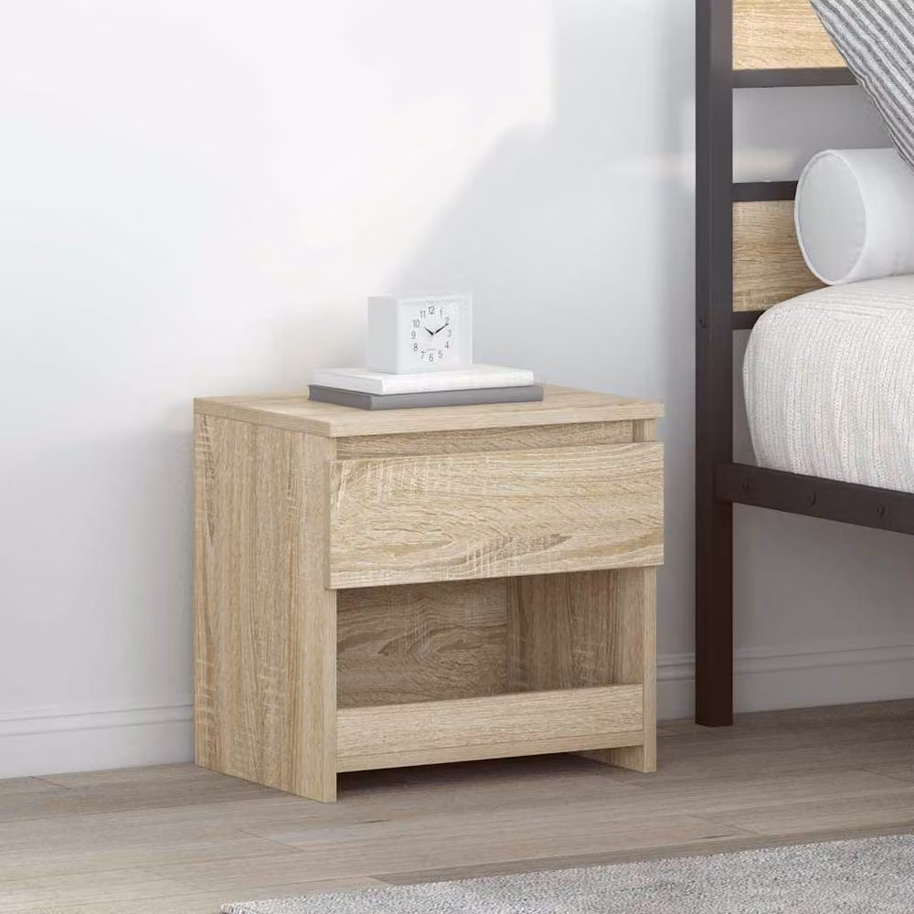 Berkfield Home Set of 2 Bedside Cabinets in Sonoma Oak, Light Tan, W/D/H: 40 x 30 x 39 cm – 2