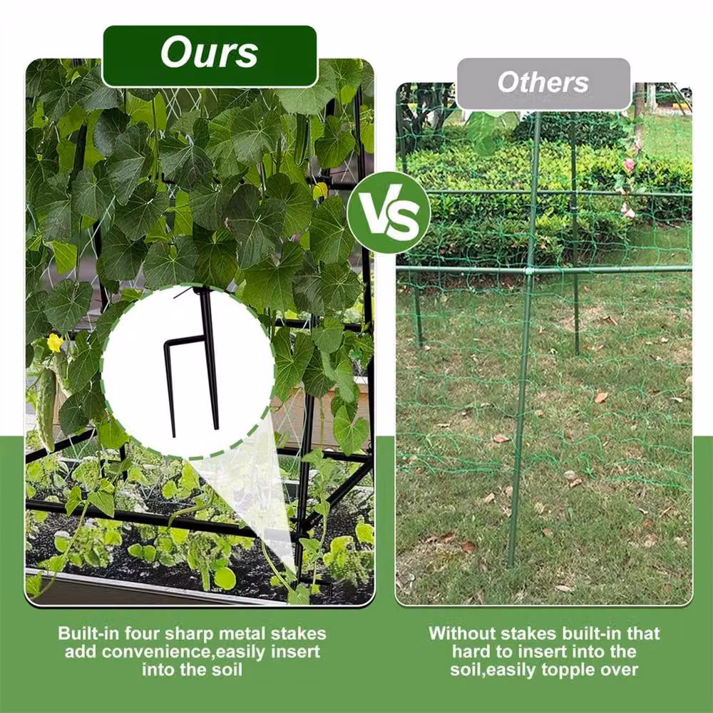 NESTLUNE Metal A-shaped Garden Trellis for Climbing Plants in Black, W/D/H: 100 x 15 x 176 cm – 4