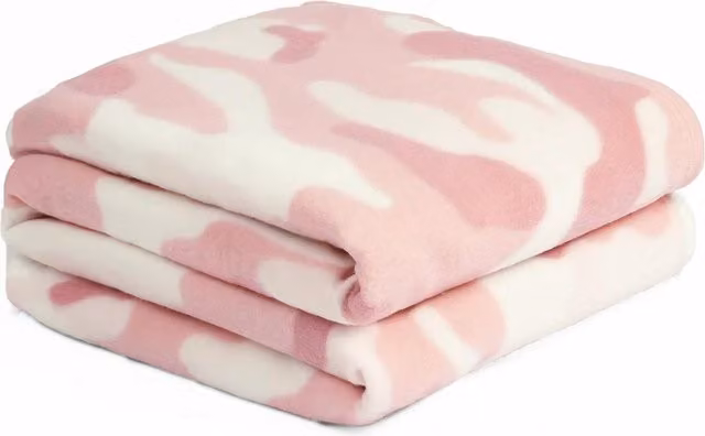 Dreamscene Blush Pink Animal Print Fleece Throw Blanket