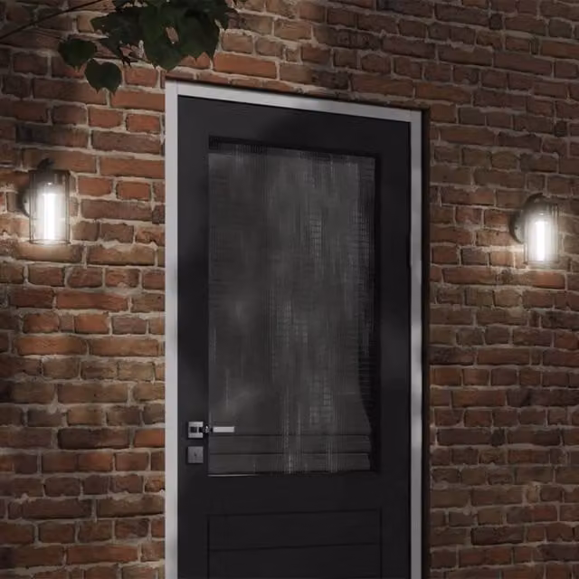 Berkfield Home Black Stainless Steel Outdoor Wall Lanterns, 2 Pack