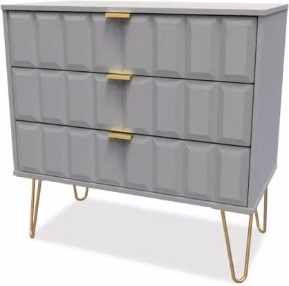 Welcome Furniture Welcome Cube 3 Drawer Chest of Drawers in Grey, White or Oak