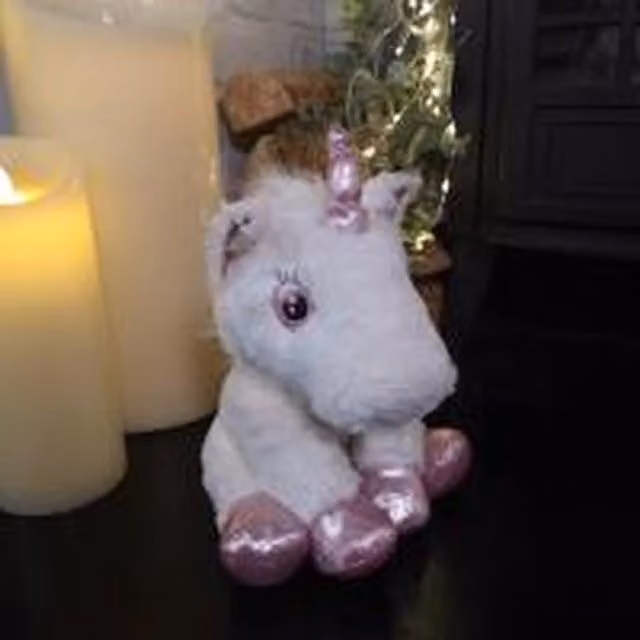 Samuel Alexander Pink and White Plush Fantasy Horse Toy