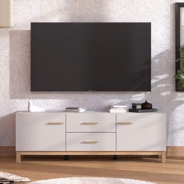Dorel Home Essex Modern TV Shelf in White