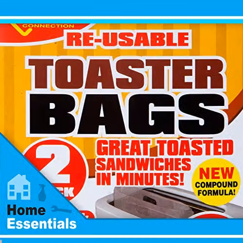 VFM Miracle Non-Stick Reusable Toaster Bags, 2 Pack, Transparent – 4