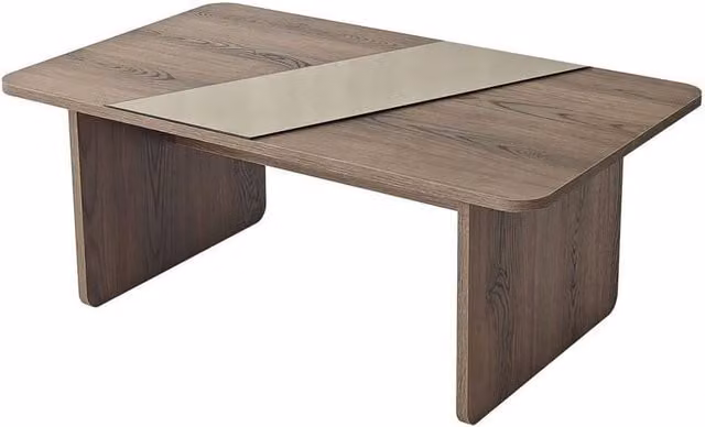 CALICOSY Solea Rectangular Coffee Table with Mirror in Brown, W/D/H: 120 x 60 x 40 cm – 1
