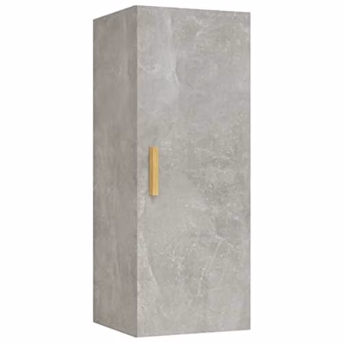 vidaXL Modern Wall Mounted Cabinet in Concrete Grey, W/D/H: 34.5 x 34 x 90 cm