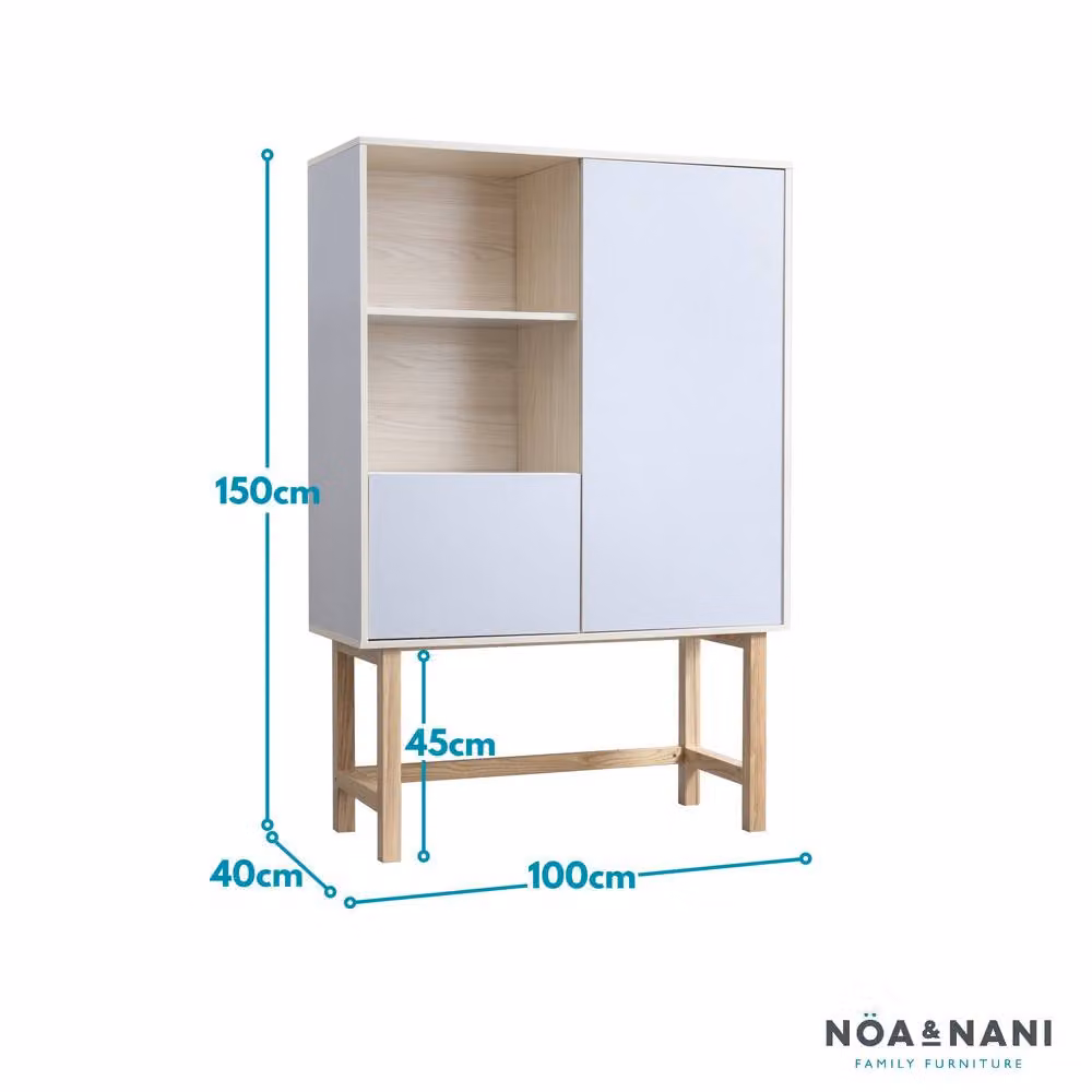 Nöa and Nani Järstorp Display Cabinet in Grey and Oak Finish – 4