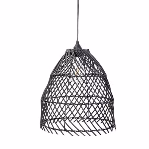 ValueLights Black Rattan Battery Operated LED Outdoor Hanging Pendant Light for Garden, Balcony or Terrace – 1