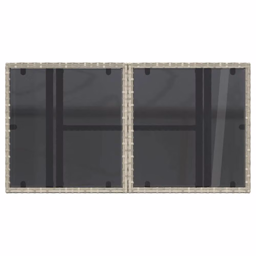 Berkfield Home Rectangular Garden Table with Glass Top in Light Grey, W/D/H: 100 x 55 x 73 cm – 5