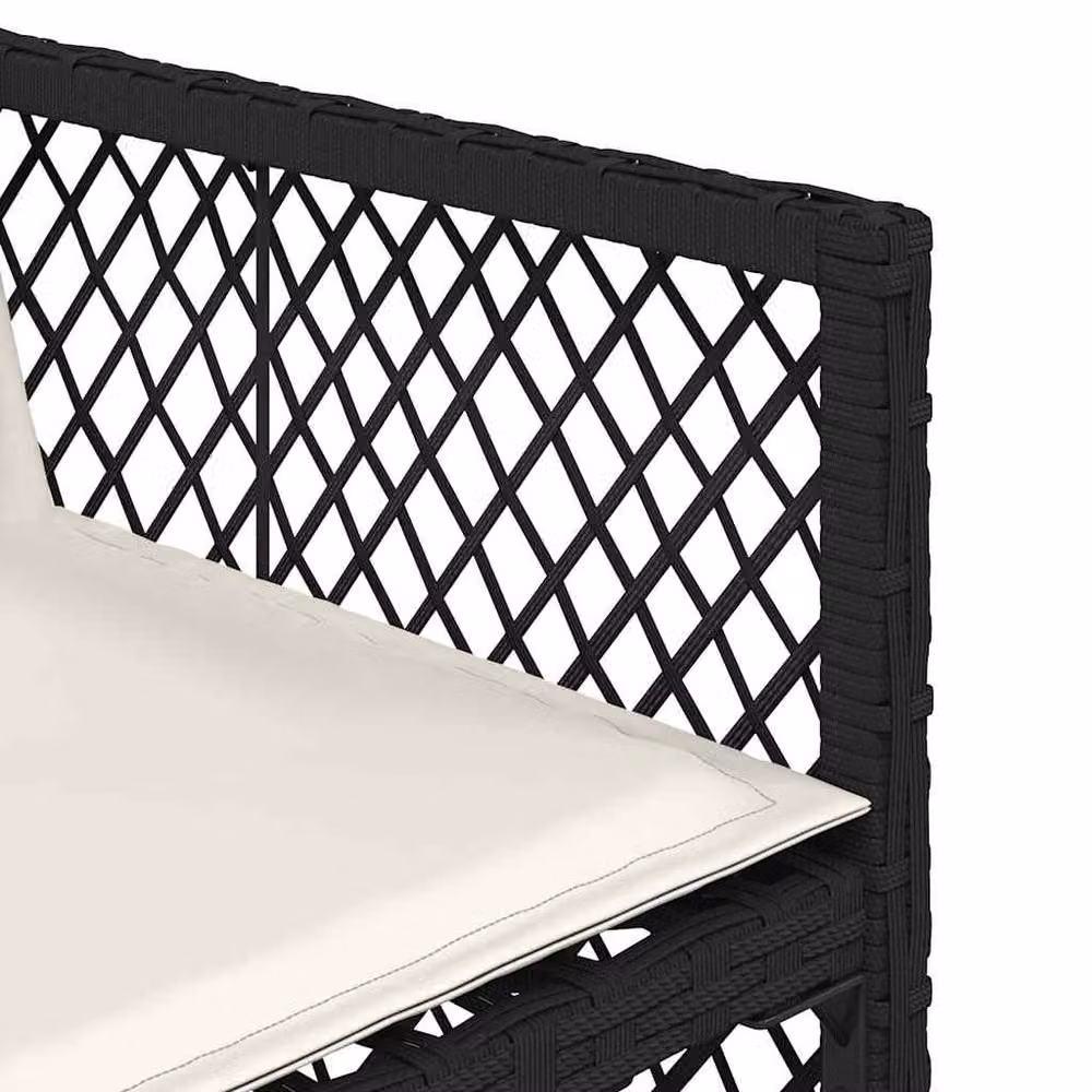 Berkfield Home 13 Piece Garden Dining Set with Black Poly Rattan and Cushions – 4