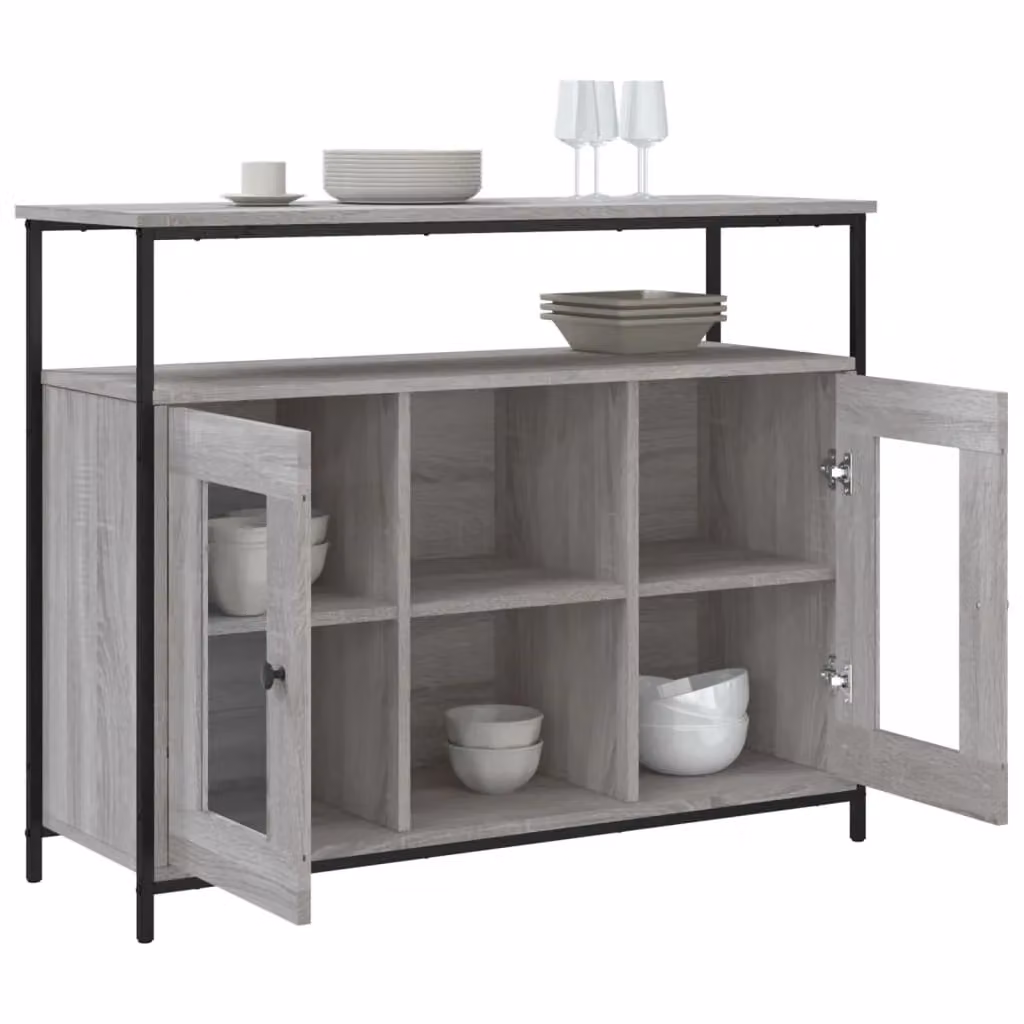 Berkfield Home Grey Sonoma Sideboard in Engineered Wood, W/D/H: 100 x 35 x 80 cm – 3