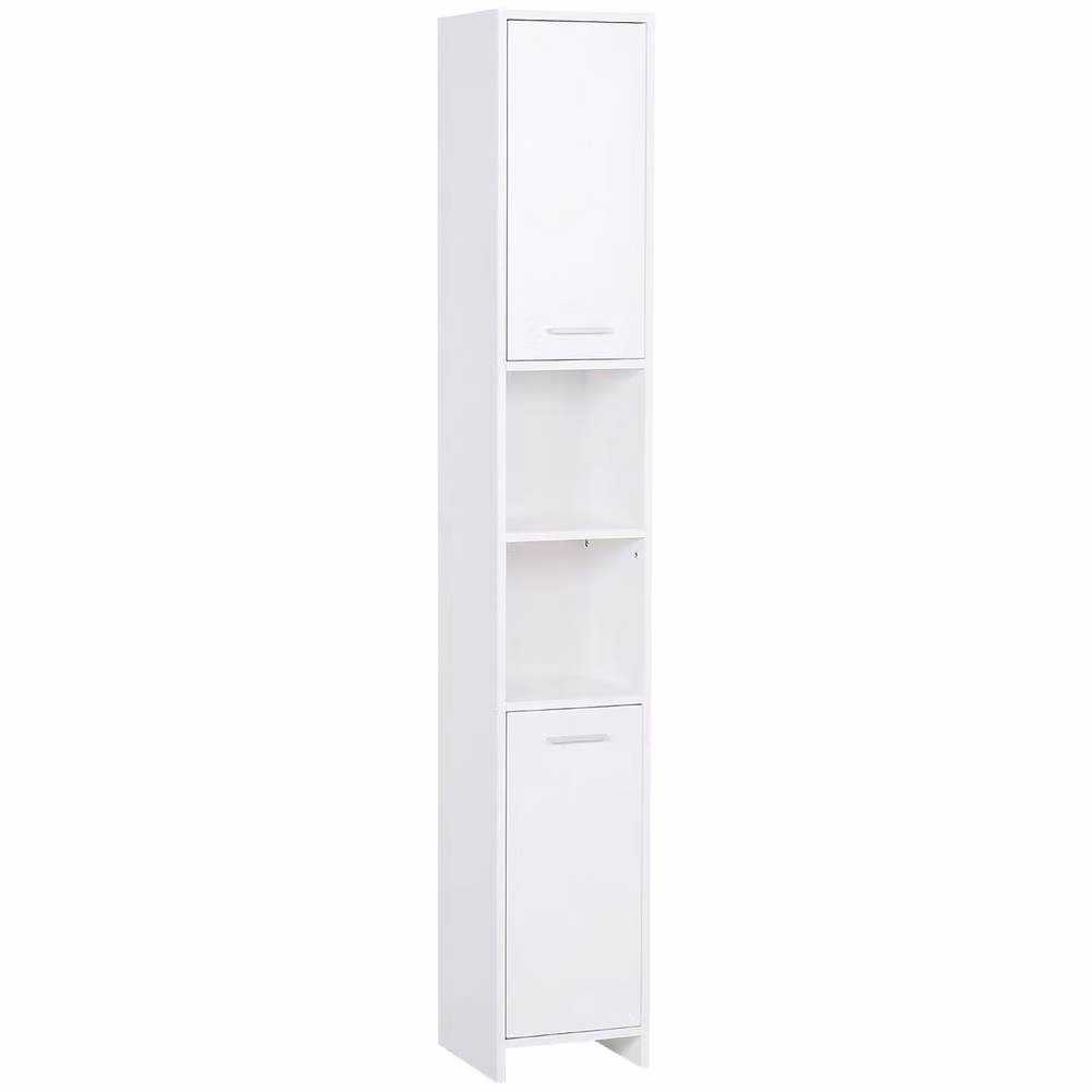 Wyld Haus Ridila Tall White Storage Cabinet with Adjustable Shelves and Hinged Doors W: 30 cm, D: 30 cm – 2