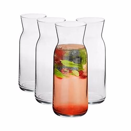 Argon Tableware Brocca Glass Carafes, Pack of 4, Transparent, 700ml