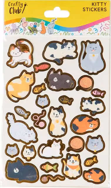 Crafty Club Kitty Multicolour Paper Stickers for Adults