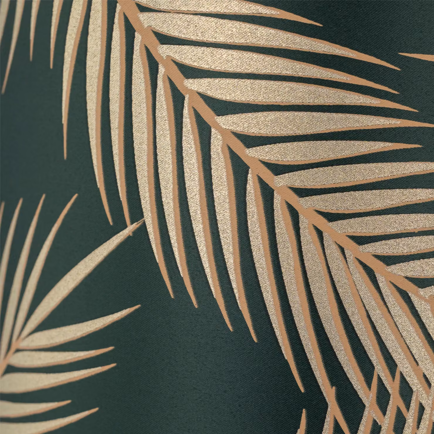 First Choice Lighting Tropica Set of 2 Fabric Pendant Lamp Shades in Green and Gold, Diameter: 25 cm – 3