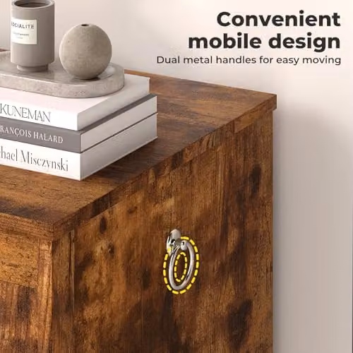 Levede Rustic Brown Wooden Storage Bench and Shoe Rack with Striped Synthetic Leather Seat, W/D/H: 100 x 40 x 41 cm – 5