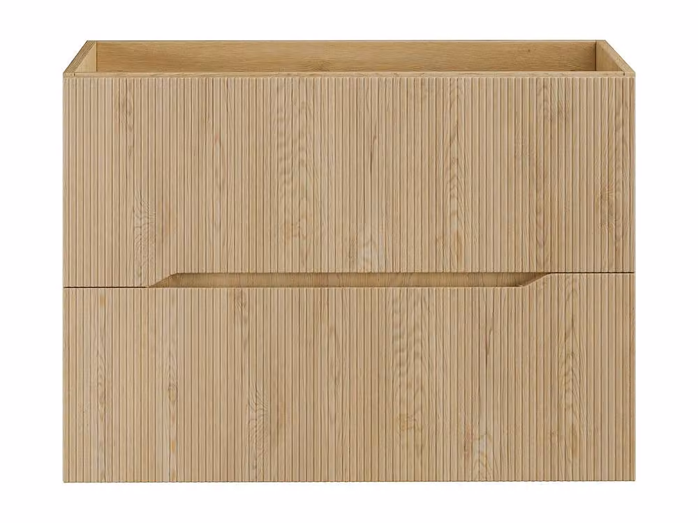 Vente-unique Striped Wall-Hung Vanity Unit in Light Oak, Width: 80 cm – 2