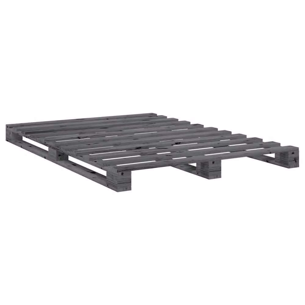 Berkfield Home Grey Solid Wood Pine Bed Frame W/D/H: 140 x 200 cm – 2