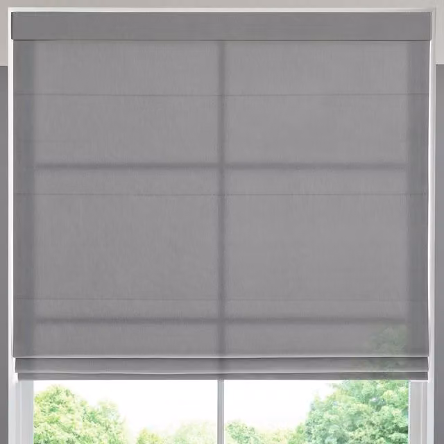 Terrys Felicity Sheer Voile Made to Measure Roman Blind in Smoke Grey