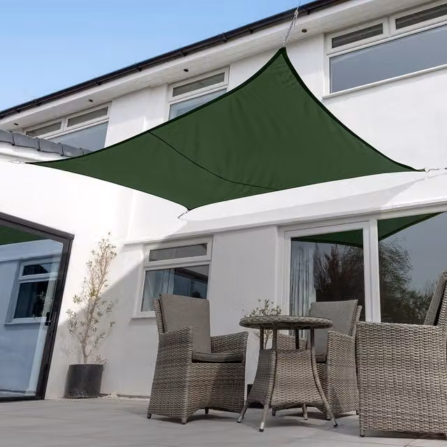 Kookaburra Green Rectangular Waterproof Sun Shade Sail with UPF 50 Protection, W: 5 m, D: 4 m