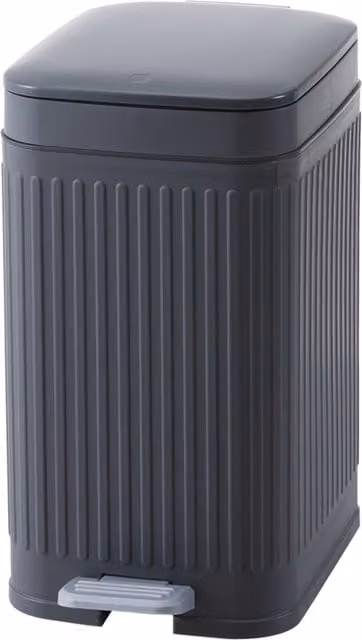 Livingandhome 7L Slim Plastic Pedal Bin with Lid, Dark Grey