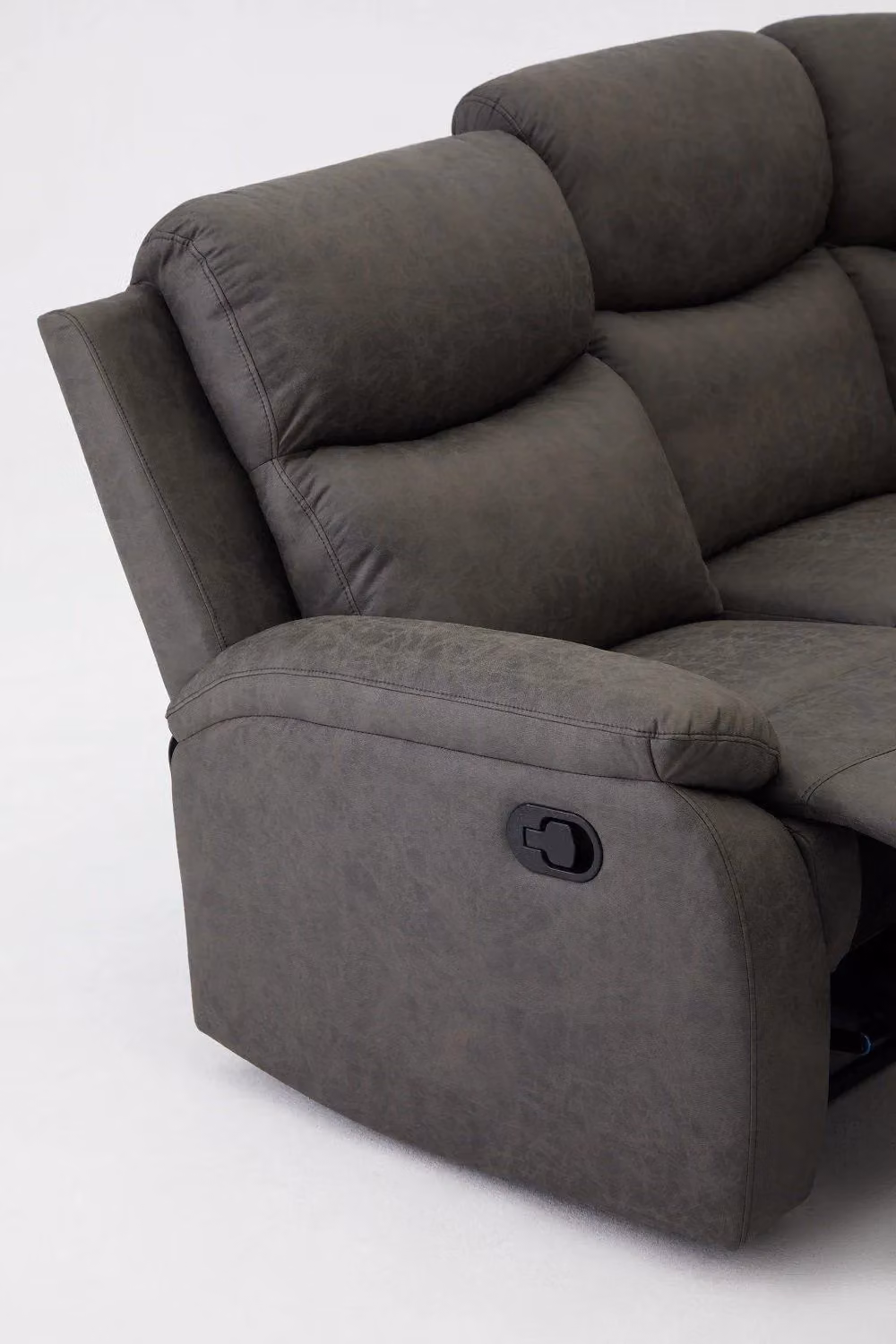 Home Detail Selby 5 Seater L-Shaped Corner Manual Recliner Sofa in Grey Faux Leather – 4