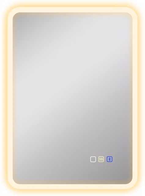 HOMCOM Backlit Illuminated Bluetooth Bathroom Mirror with LED Lights, Silver Tone, W: 50 cm, H: 70 cm