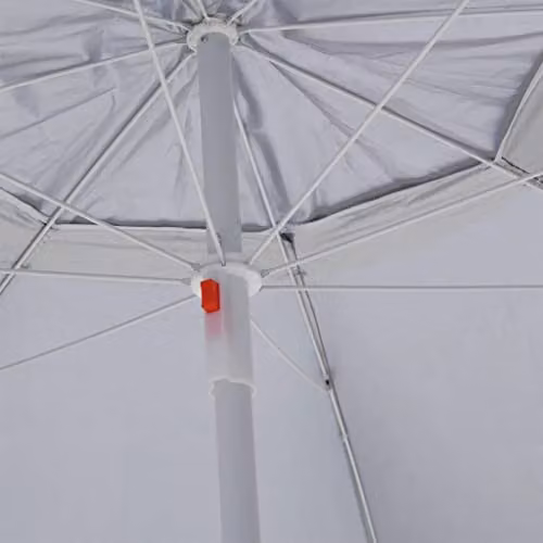vidaXL Round Beach Parasol with Detachable Side Walls, Sand and Silver, Diameter: 218 cm – 2