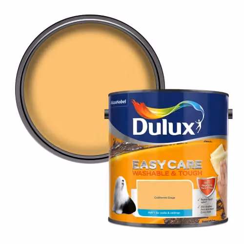 Dulux Easycare Washable and Tough Matt Emulsion Paint, California Days, Yellow, 2.5 l
