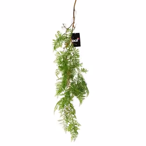 Leaf Design UK Artificial Hanging Maidenhair Fern Plant, Green, 100 cm – 1