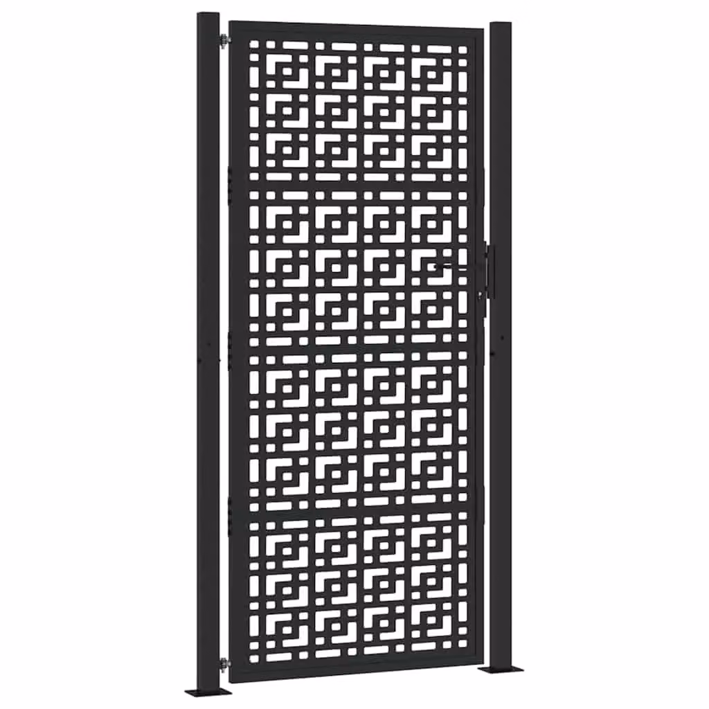 Berkfield Home Black Steel Garden Gate, W: 105 cm, H: 205 cm – 2
