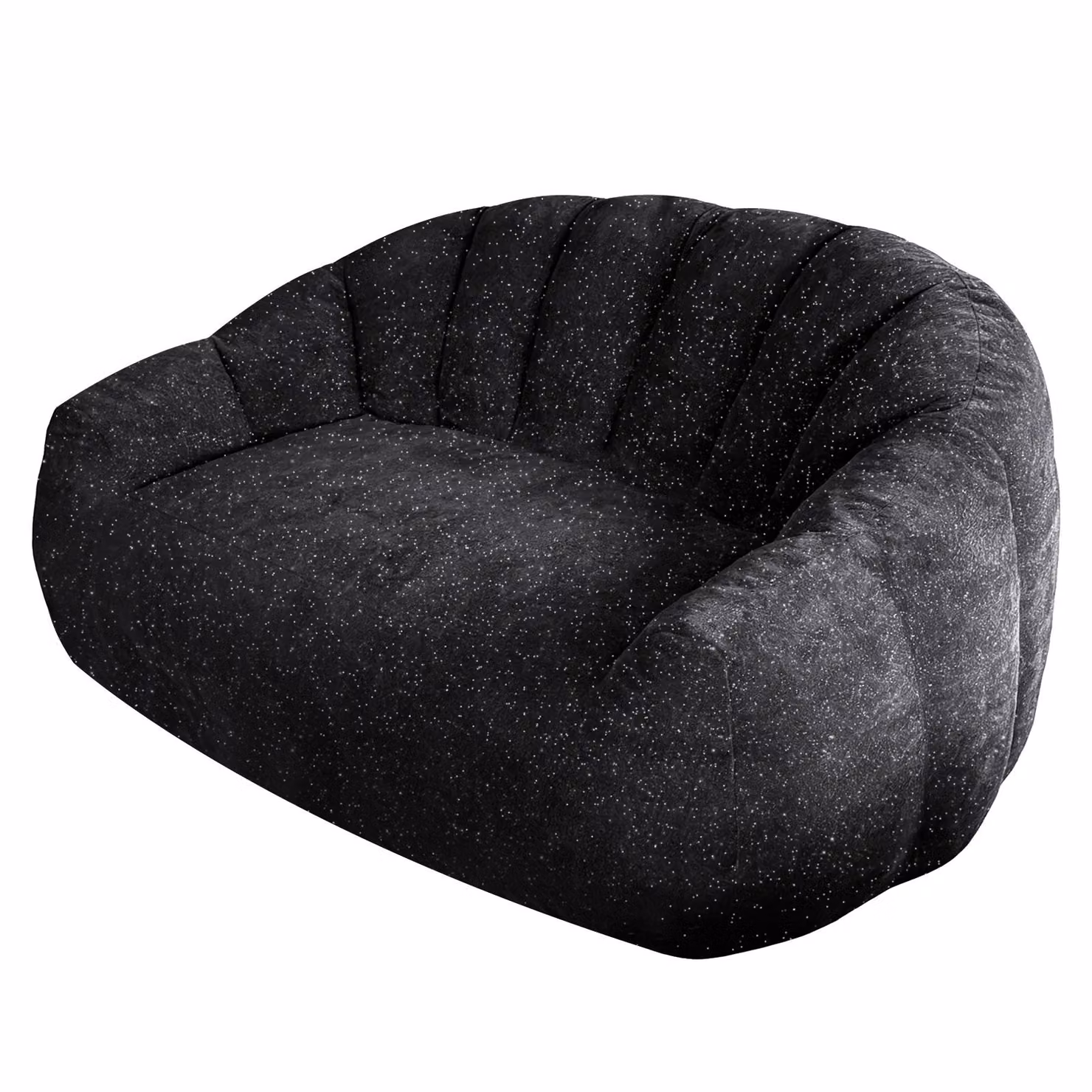 Aosom UK Plush 2-Seater Bean Bag Sofa with High Density Sponge in Black, W/D/H: 98 x 140 x 61 cm – 2