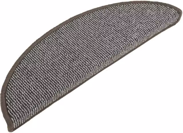 Berkfield Home Self-Adhesive Carpet Stair Treads, 15 Pieces, Grey, W: 56 cm, D: 17 cm, H: 3 cm