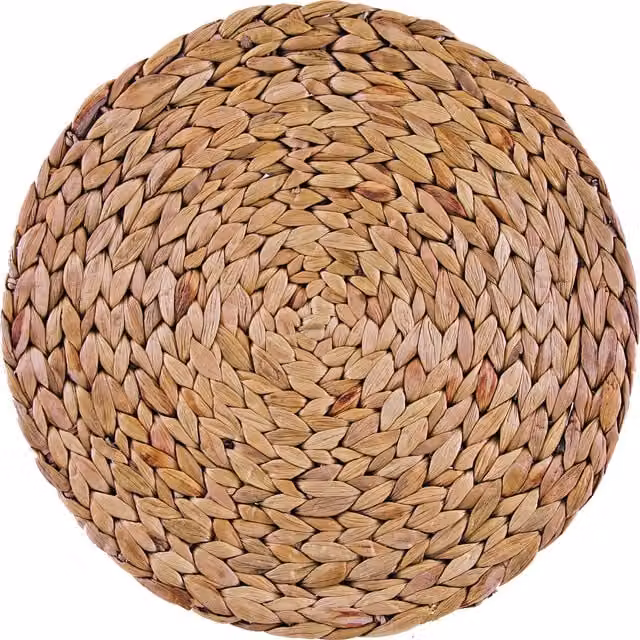 Creative Tops Round Water Hyacinth Placemats, Pack of 4, Brown