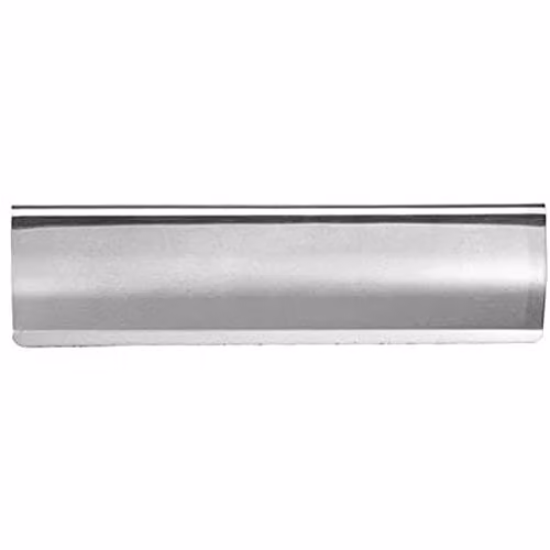 Loops Curved Letterbox Cover Plate in Chrome Steel, W: 28.0 cm, H: 7.8 cm