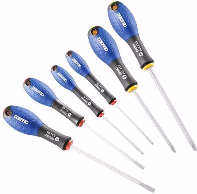 Britool 6 Piece Manual Steel Screwdriver Set in Blue