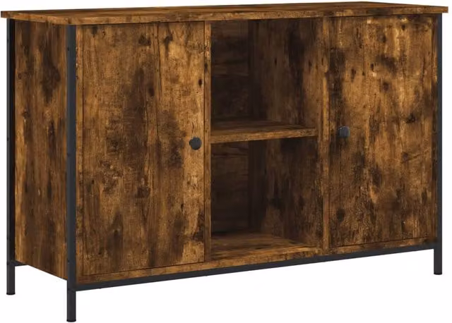 Berkfield Home TV Cabinet in Smoked Oak Brown, W/D/H: 100 x 35 x 65 cm – 1