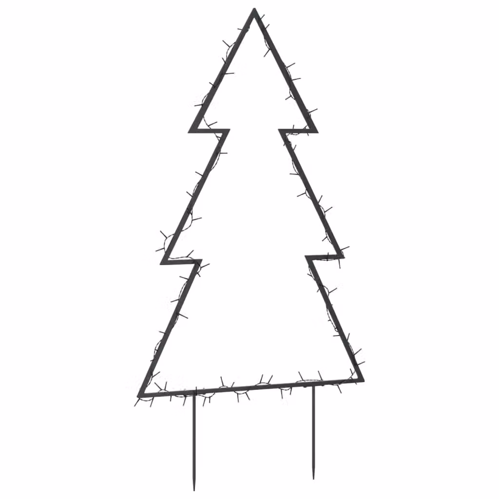 Berkfield Home Christmas Tree Light Decoration with Spikes, 80 LEDs, Black, Height: 60 cm – 3
