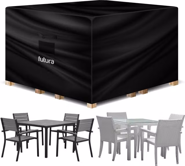 Futura Square Garden Outdoor Furniture Cover, Black, 150 cm