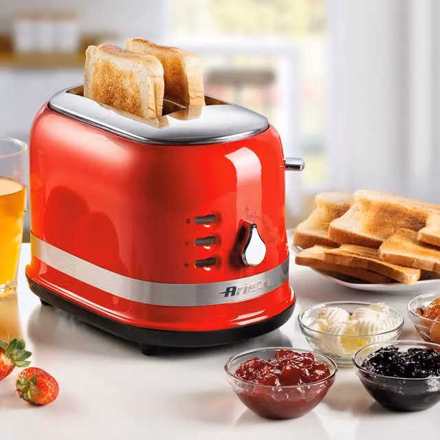Ariete 2 Slice Toaster in Red
