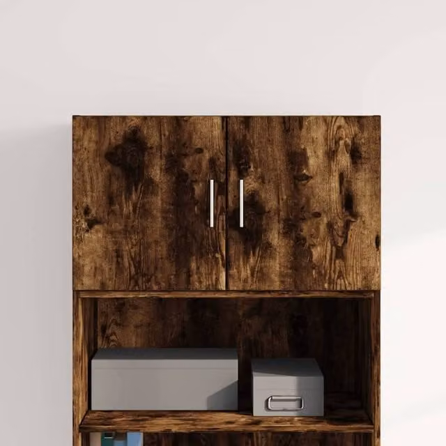 Berkfield Home Wall Mounted Cabinet in Smoked Oak Brown, W/D/H: 70 x 42.5 x 40 cm
