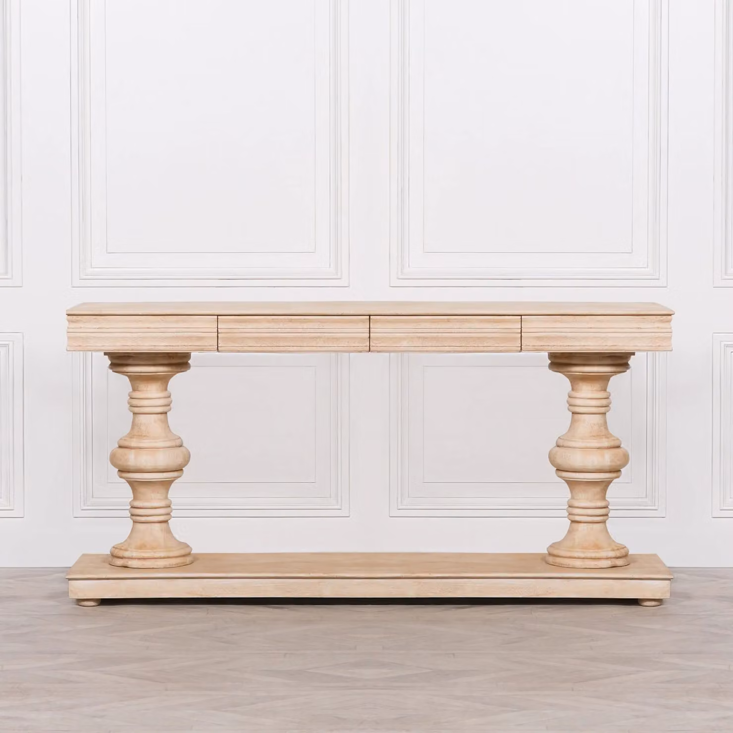 Glasstone Wooden Console Table with Drawers in Brown, Width: 180 cm – 2