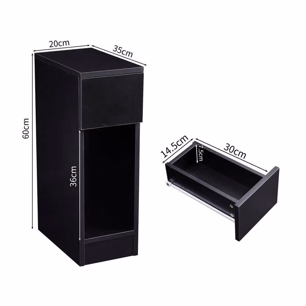 KORVIXA Black Modern Set of 1 Bedside Tables – 2